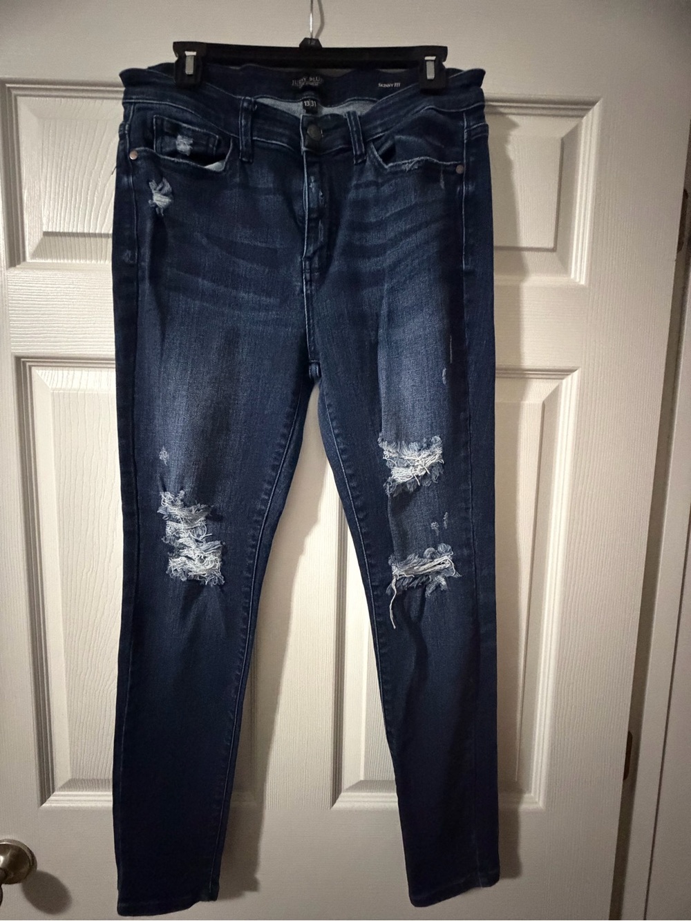 Judy Blue Dark Blue Distressed Skinny Jeans